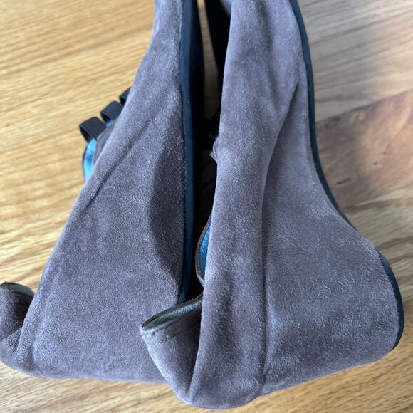 Thierry Rabotin Wedge Brown Leather Suede Round Toe Straps Shoes Size EU38/US7.5 - Picture 9 of 11